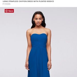 David’s Bridal - Long Strapless Bridesmaid Dress